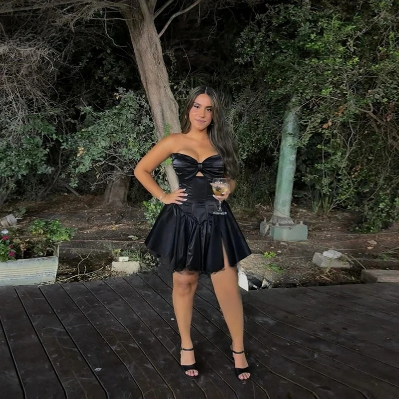 2026 Short Black Evening Dresses Elegant Sweetheart Pleated Formal Occasion Dress Sexy Slit Hollow Robes De Soirée Customized
2026 Short Black Evening Dresses Elegant Sweetheart Pleated Formal Occasion Dress Sexy Slit Hollow Robes De Soirée Customized