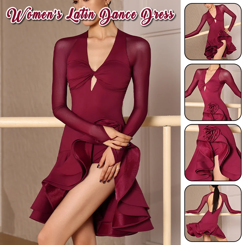 Performance Fishbone Skirt 2026 Latin Dance Dress Autumn/winter New Red Backless Practice Dress with Chest Mat
Performance Fishbone Skirt 2026 Latin Dance Dress Autumn/winter New Red Backless Practice Dress with Chest Mat
