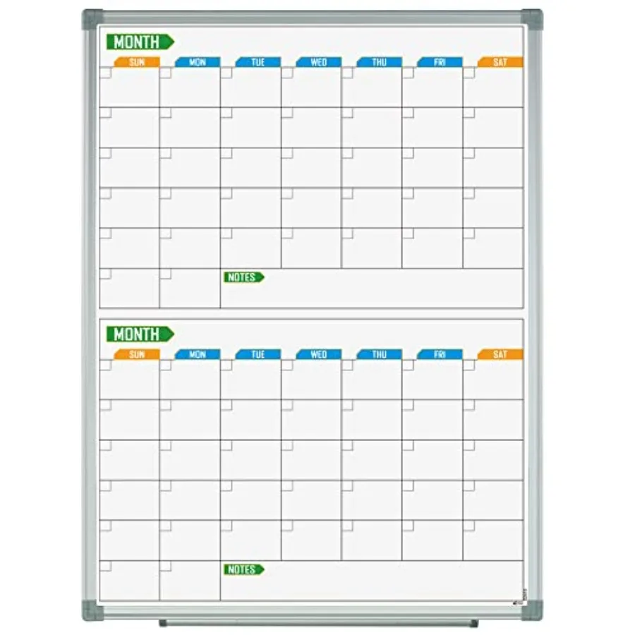 2 Monthly Dry-Erase Calendar Whiteboard 24" x 18" Wall-Mounted Aluminum-Framed Calendar Board
2 Monthly Dry-Erase Calendar Whiteboard 24" x 18" Wall-Mounted Aluminum-Framed Calendar Board