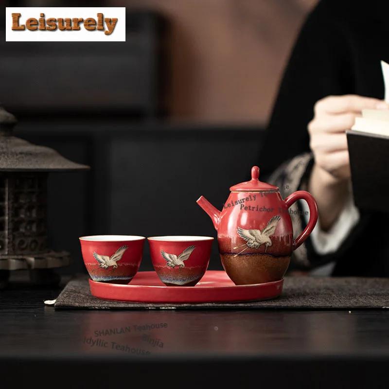 Forbidden City Red Crane Auspicious Tea Set Complete Set Luxury Tea Ceremony Set Teapot And Tea Cup Set For Tea Ornaments Craft
Forbidden City Red Crane Auspicious Tea Set Complete Set Luxury Tea Ceremony Set Teapot And Tea Cup Set For Tea Ornaments Craft