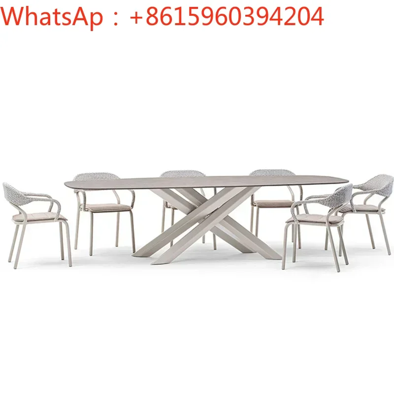 Nordic outdoor table and chair combination outdoor leisure rockboard dining table garden hotel villa waterproof and sunscreen
Nordic outdoor table and chair combination outdoor leisure rockboard dining table garden hotel villa waterproof and sunscreen