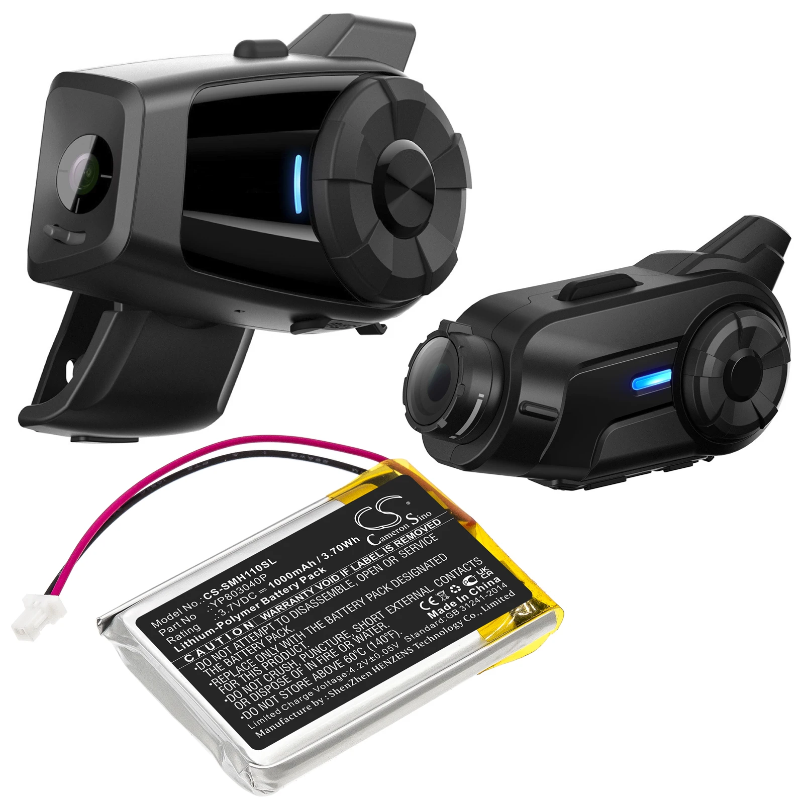 Wireless Headset Battery 3.7V/1000mAh YP803040P for Sena 10C
Wireless Headset Battery 3.7V/1000mAh YP803040P for Sena 10C