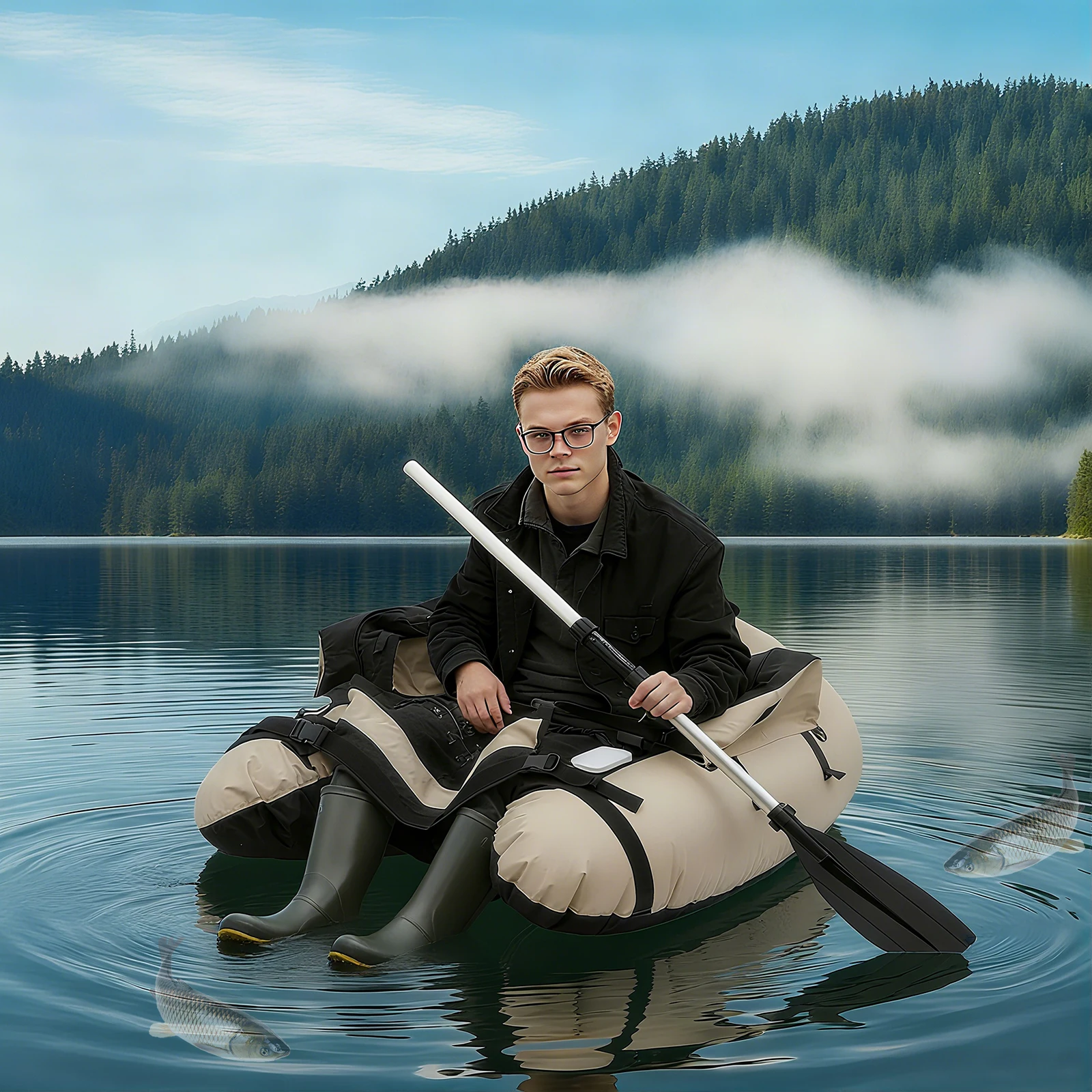 Надувная портативная рыболовная лодка с регулируемым сиденьем, насосом, веслом и сумкой, грузоподъемность 129 кг, для рыбалки/кемпинга на озере, реке, в океане
Надувная портативная рыболовная лодка с регулируемым сиденьем, насосом, веслом и сумкой, грузоподъемность 129 кг, для рыбалки/кемпинга на озере, реке, в океане