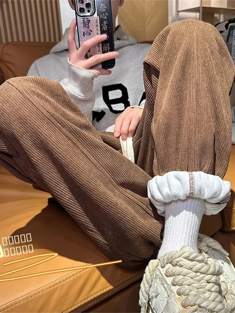 Men's Thiened Fce Lined Cotton Velvet Sports Sweatpants Casual Loose Long Trousers Autumn Winter Teenagers Faion Trend
Men's Thiened Fce Lined Cotton Velvet Sports Sweatpants Casual Loose Long Trousers Autumn Winter Teenagers Faion Trend