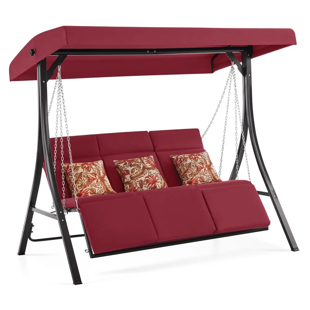 3Seat Convertible Porch Swing for Various Postures, Reclining Outdoor Swing Chair with Chain Armrest, Patio Glider Chair with T
3Seat Convertible Porch Swing for Various Postures, Reclining Outdoor Swing Chair with Chain Armrest, Patio Glider Chair with T