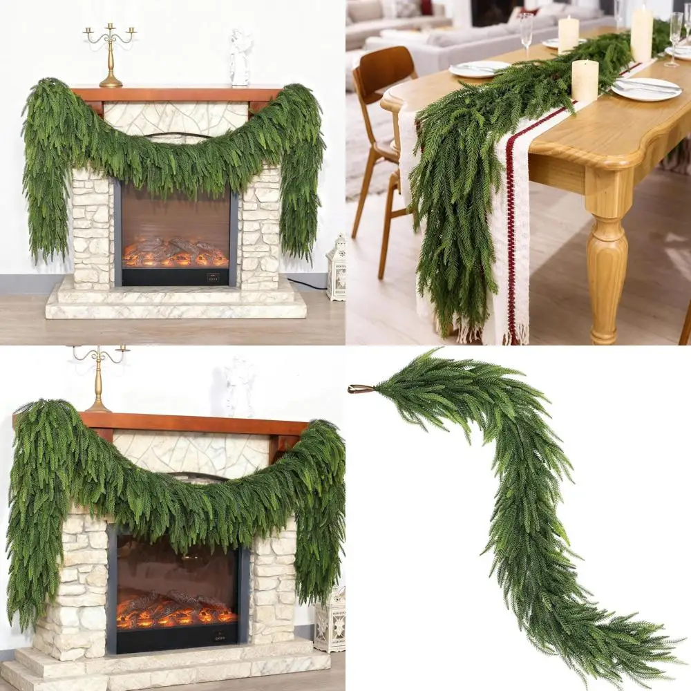 16-Foot Artificial Green Pine Garland for Christmas Decor: Fireplace, Table, Window, Stairs, Mantel (1 Piece)
16-Foot Artificial Green Pine Garland for Christmas Decor: Fireplace, Table, Window, Stairs, Mantel (1 Piece)