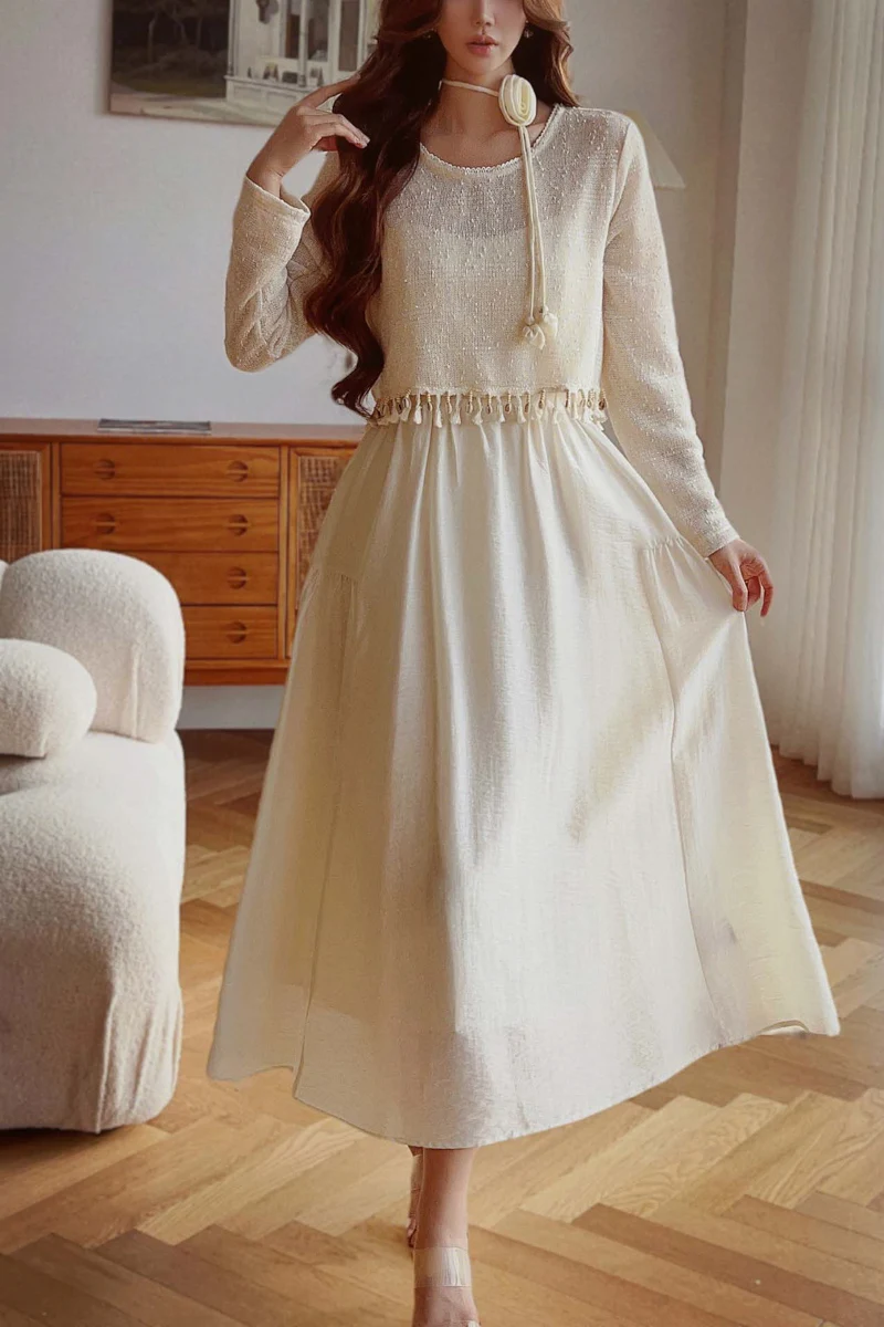 Spring Solid 2 Piece Sets Tassel Top Women Clothes Backless Long Dress Ankle-Length Skirt Y2K 2025 New DABUWAWA DM2ASE007
Spring Solid 2 Piece Sets Tassel Top Women Clothes Backless Long Dress Ankle-Length Skirt Y2K 2025 New DABUWAWA DM2ASE007