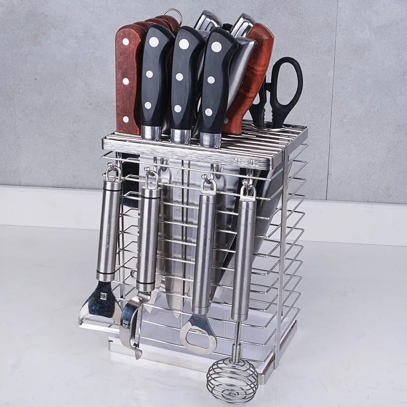 304 Stainless Steel Knife Holder Shelf Wall-mounted Knife Holder Convenience Kitchen Supplies Soporte Para Couteaux XY40DJ
304 Stainless Steel Knife Holder Shelf Wall-mounted Knife Holder Convenience Kitchen Supplies Soporte Para Couteaux XY40DJ