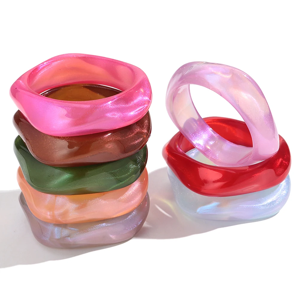 New Iridescent Irregular Square Acrylic Chunky Bangle for Women Summer Resin Geometric Wide Bracelets Fashion Jewelry Gifts
New Iridescent Irregular Square Acrylic Chunky Bangle for Women Summer Resin Geometric Wide Bracelets Fashion Jewelry Gifts