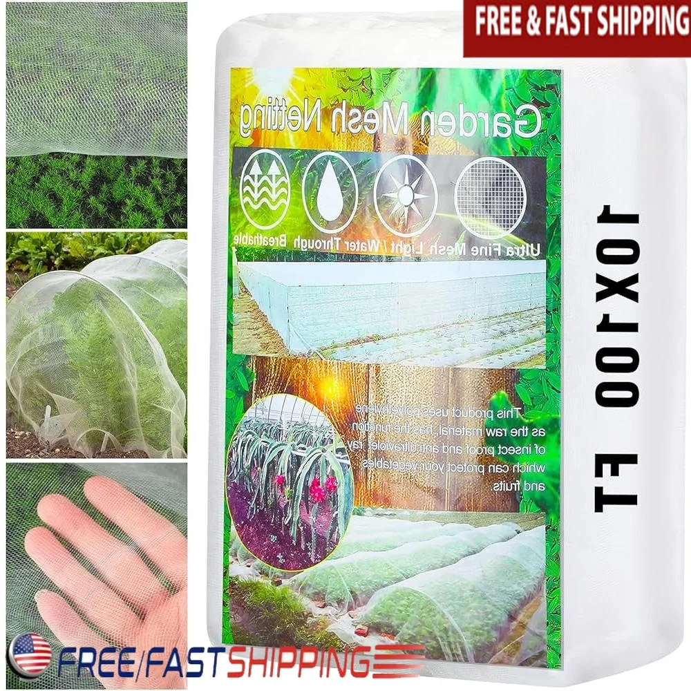 Ультратонкая садовая сетка 10x100 футов, чехлы для растений, защита птиц, овощи, фрукты, цветы, укусы, уличное использование, ветрозащитный
Ультратонкая садовая сетка 10x100 футов, чехлы для растений, защита птиц, овощи, фрукты, цветы, укусы, уличное использование, ветрозащитный