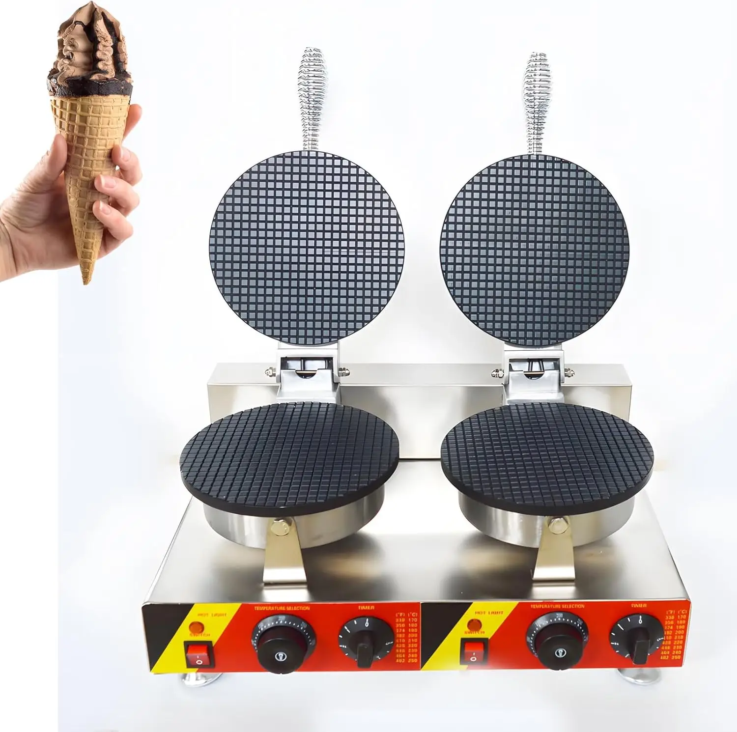 110V Commercial Double Station Ice Cream Cone Maker Machine Waffle Cone Maker Stainless Steel Electric Waffle Cone Maker with St
110V Commercial Double Station Ice Cream Cone Maker Machine Waffle Cone Maker Stainless Steel Electric Waffle Cone Maker with St
