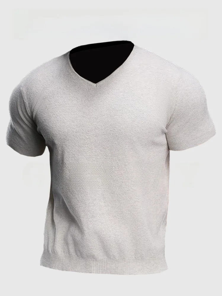 Geen Fny American Retro Fitn ort Sve Knitted irt Men's Summer New Trendy Pure Color V-ne T-irt
Geen Fny American Retro Fitn ort Sve Knitted irt Men's Summer New Trendy Pure Color V-ne T-irt