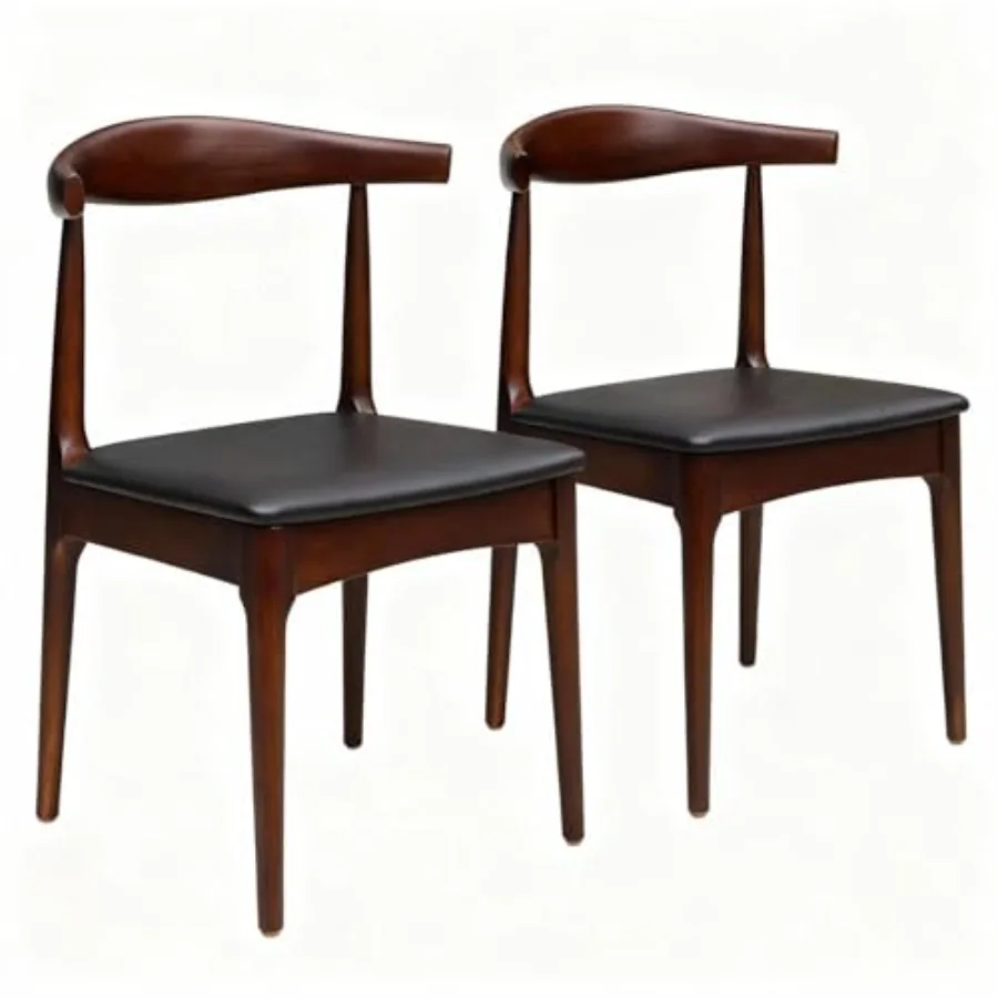 Solid Wood Dining Chairs Set of 2 - Mid Century Modern Wishbone Design with Elegant Leather Upholstery Walnut-Colored sillas de
Solid Wood Dining Chairs Set of 2 - Mid Century Modern Wishbone Design with Elegant Leather Upholstery Walnut-Colored sillas de