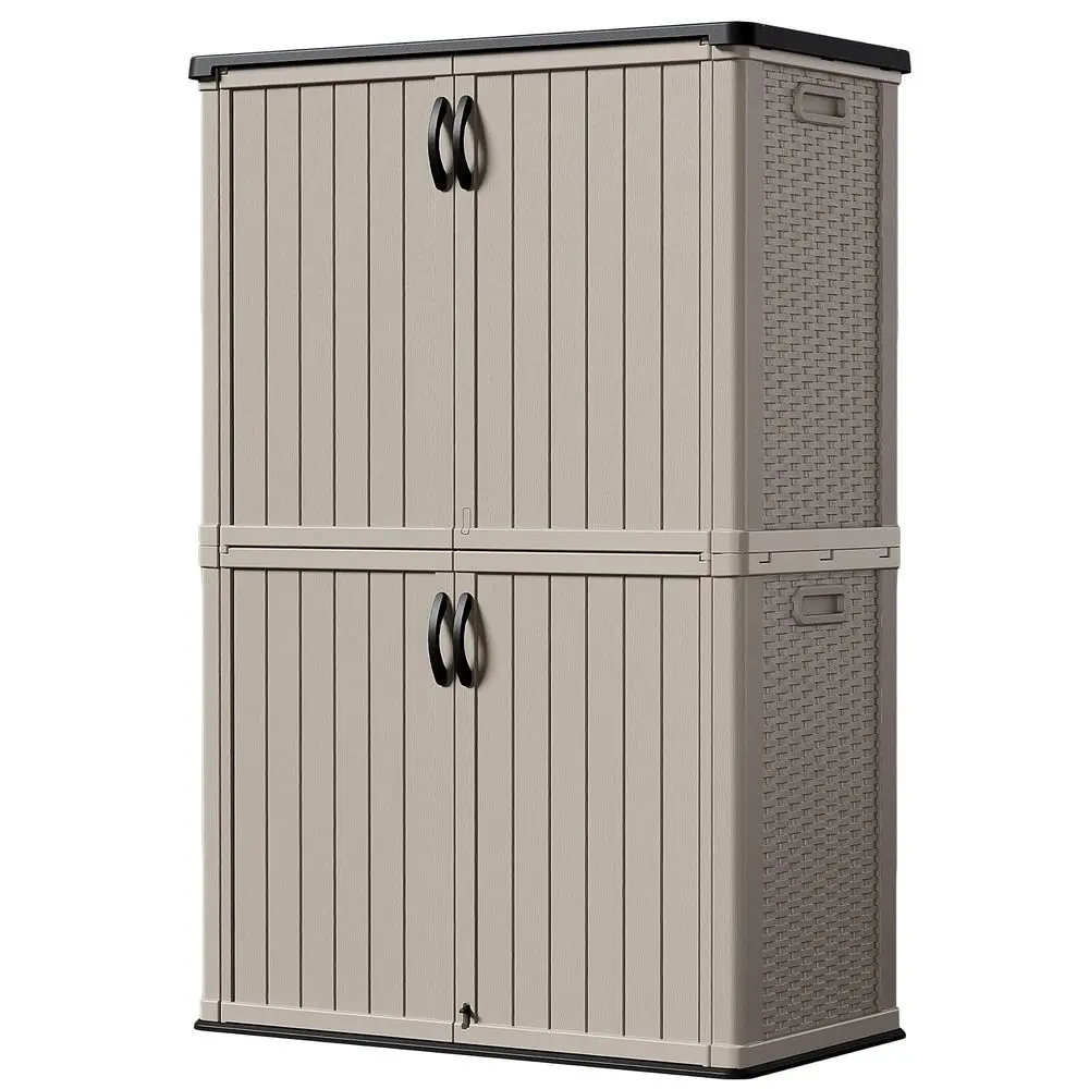 Outdoor Storage Cabinet 50 Cu Ft with Lockable Doors, Vertical Storage Shed Waterproof Patio Tools Storage Box for Sofa Cushion
Outdoor Storage Cabinet 50 Cu Ft with Lockable Doors, Vertical Storage Shed Waterproof Patio Tools Storage Box for Sofa Cushion