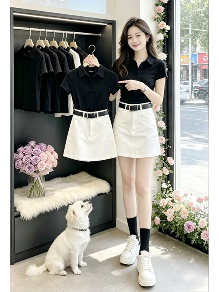 Laid-back Style Women's Summer Outfit Short Sleeve Neck Top High Waist Skirt Two-Piece Set Breathable Casual Fashion
Laid-back Style Women's Summer Outfit Short Sleeve Neck Top High Waist Skirt Two-Piece Set Breathable Casual Fashion