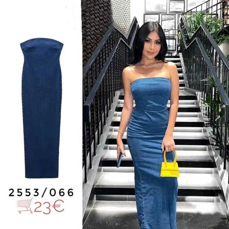 2024 European American Style Spring/summer New Zip-up Denim Wrap Dress Women's Sleeveless Dress 2553066
2024 European American Style Spring/summer New Zip-up Denim Wrap Dress Women's Sleeveless Dress 2553066