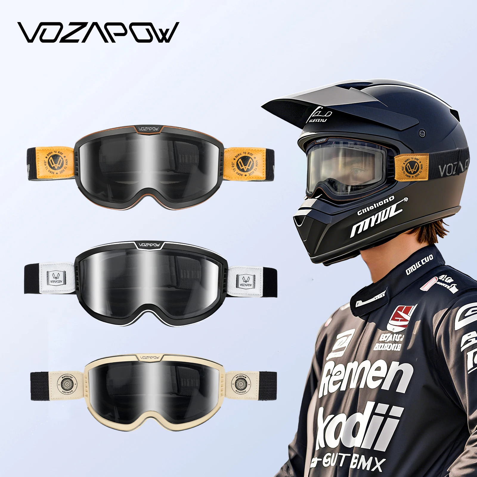Vozapow Motorcycle Goggles Photochromic 3 IN 1 Retro Cycling Sunglasses Anti-Fog Windproof Polarized Motocross Riding Glasses
Vozapow Motorcycle Goggles Photochromic 3 IN 1 Retro Cycling Sunglasses Anti-Fog Windproof Polarized Motocross Riding Glasses