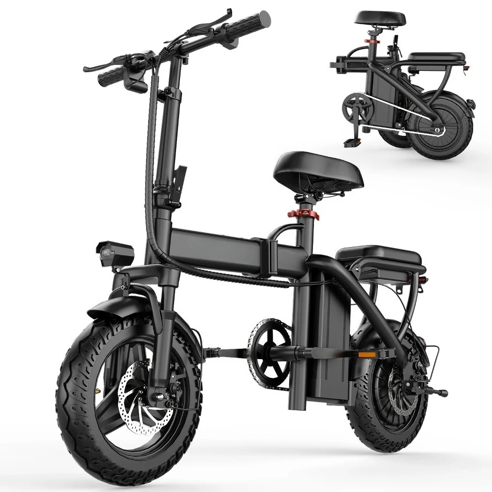 14" Electric Bike 500W Motor, 48V/10AH E-Mountain Bike,Folding Electric Bicycle for Adult with Two Seats,Unisex,With turn signal
14" Electric Bike 500W Motor, 48V/10AH E-Mountain Bike,Folding Electric Bicycle for Adult with Two Seats,Unisex,With turn signal