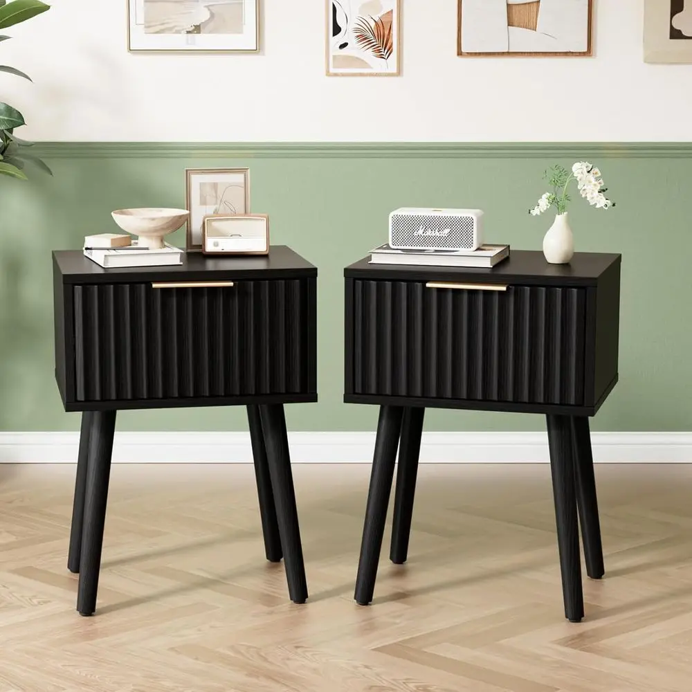 Black Wooden Nightstands Set of 2, 15.75 Wide x 11.81 Deep x 21.85 High for Bedroom
Black Wooden Nightstands Set of 2, 15.75 Wide x 11.81 Deep x 21.85 High for Bedroom