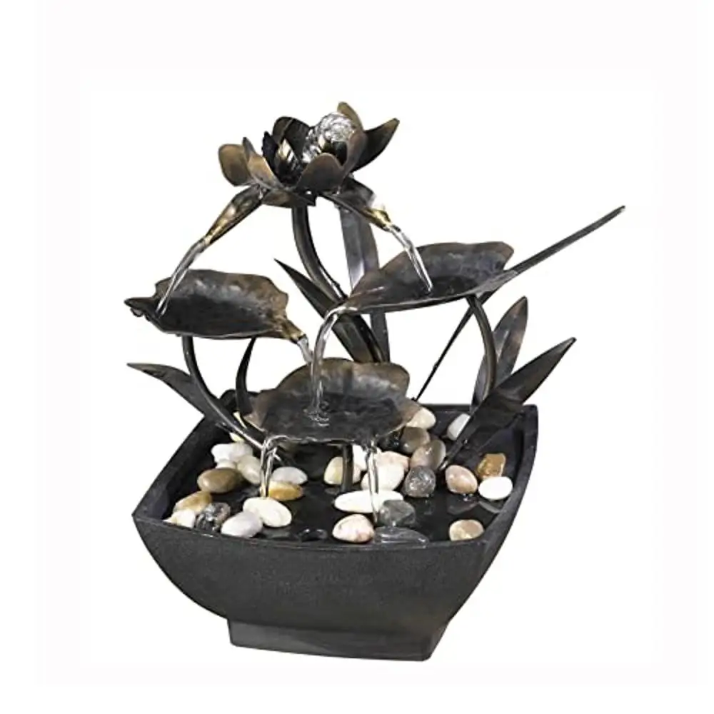 Metal Leaf Tabletop Fountain Weatherproof Pump Included Plastic & Metal Water Flowing Powered by Corded Electric Stylish Durable
Metal Leaf Tabletop Fountain Weatherproof Pump Included Plastic & Metal Water Flowing Powered by Corded Electric Stylish Durable