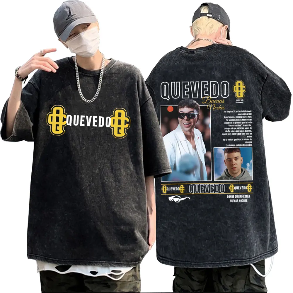 Rapper Quevedo Buenas Noches Tour 2025 Washed Vintage T-shirt Men Women Hip Hop Fashion Oversized Tshirt Summer Men's Streetwear
Rapper Quevedo Buenas Noches Tour 2025 Washed Vintage T-shirt Men Women Hip Hop Fashion Oversized Tshirt Summer Men's Streetwear