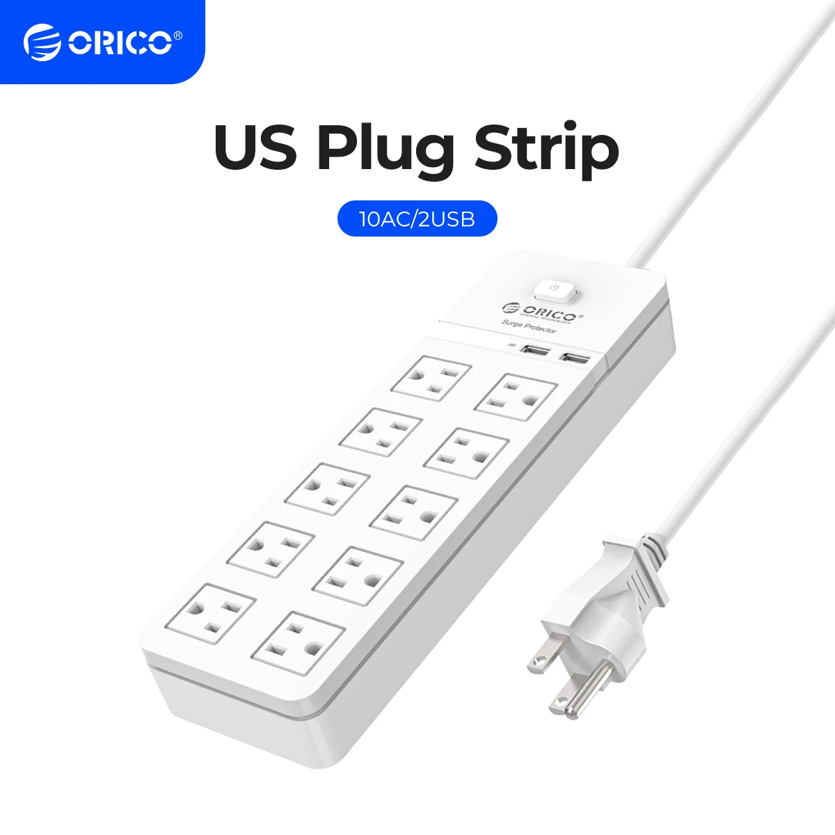 ORICO US Plug Power Strip with 10AC Outlets 2 USB Ports Extension Cable Electrical Socket For Home Office White Power Strips
ORICO US Plug Power Strip with 10AC Outlets 2 USB Ports Extension Cable Electrical Socket For Home Office White Power Strips