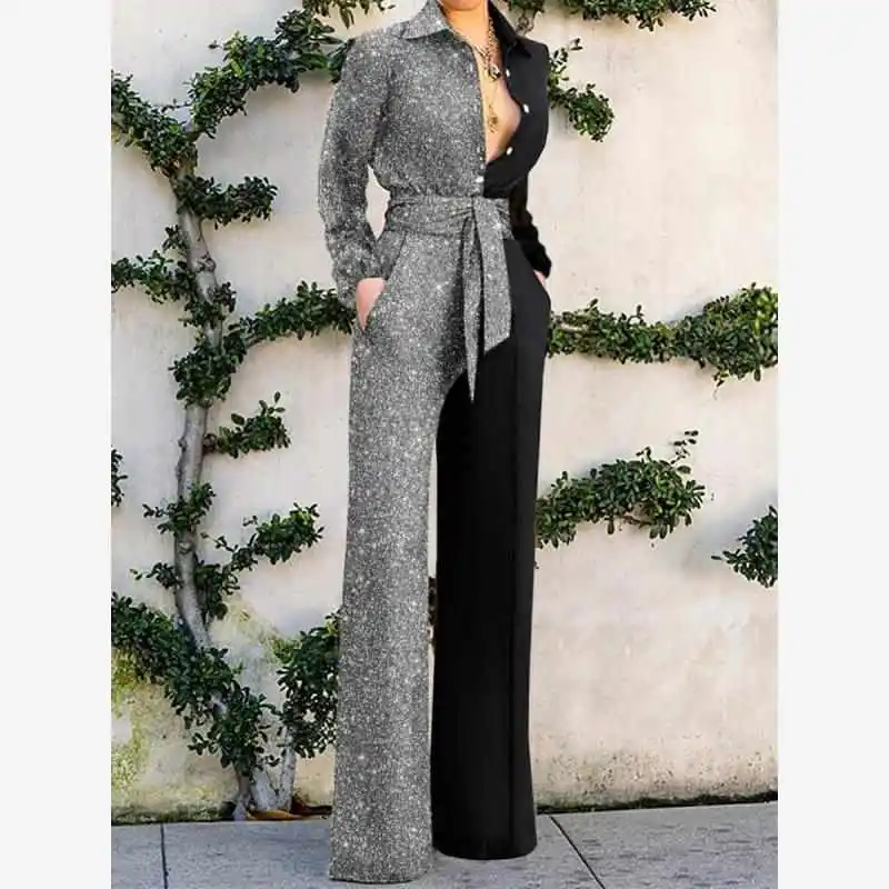 Sexy V-ne Casual Jumpsuit Women High Waist Long Pants Street Sle Polyester Fabric Summer Collection Faionable One-piece
Sexy V-ne Casual Jumpsuit Women High Waist Long Pants Street Sle Polyester Fabric Summer Collection Faionable One-piece