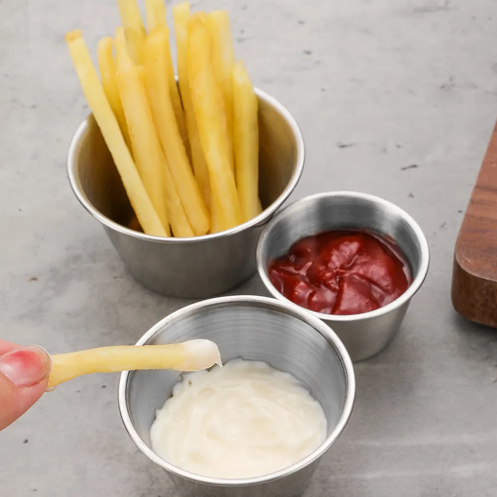 3pcs Reusable Stainless Steel Condiment Sauce Cups Bowl Plates Sauce Container Dipping Cups Sauce Cups for Restaurant Suppl
3pcs Reusable Stainless Steel Condiment Sauce Cups Bowl Plates Sauce Container Dipping Cups Sauce Cups for Restaurant Suppl