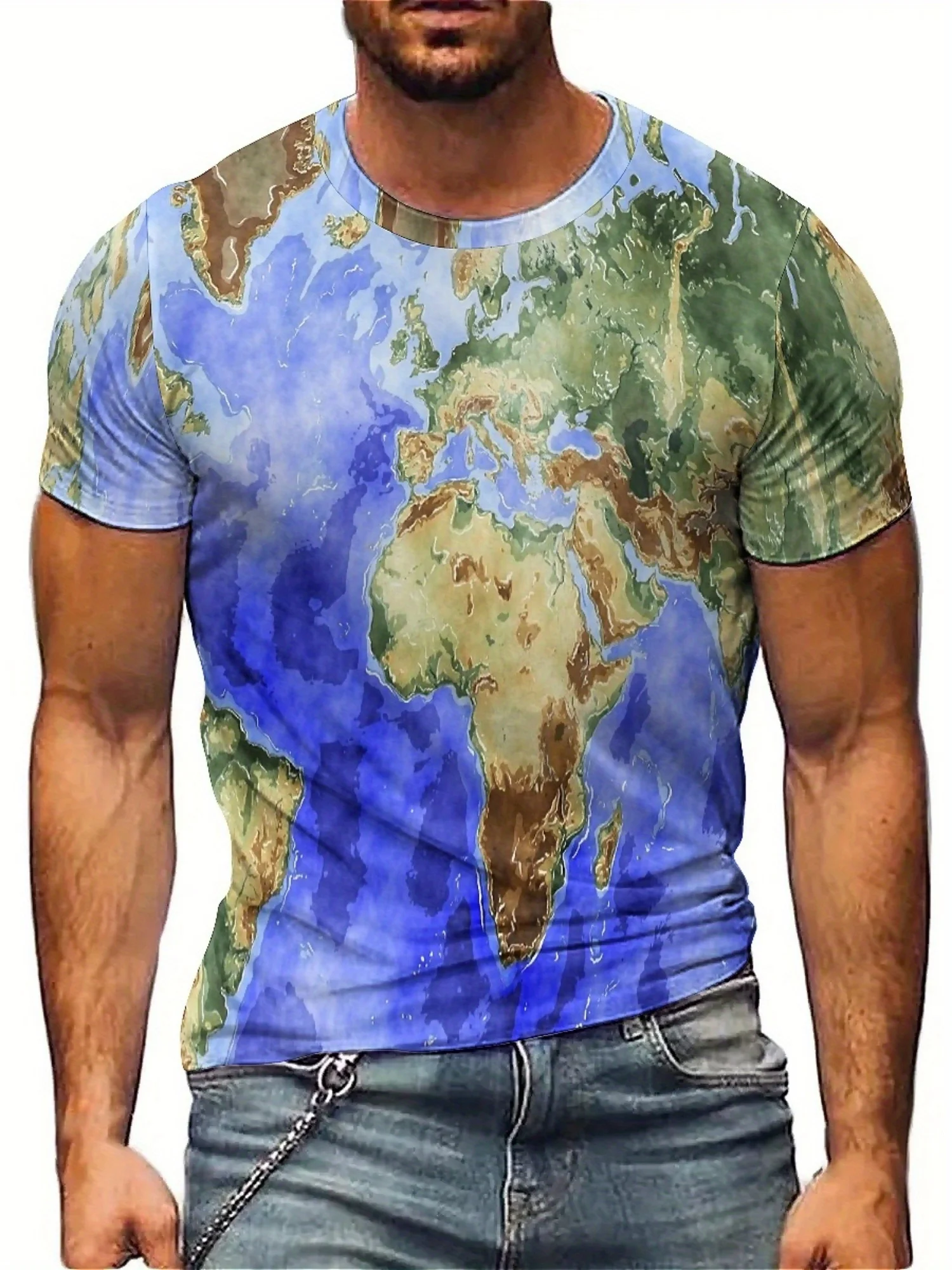 World Map Print Men'S 3D T-Shirt, Soft & Comfortable Polyester Fabric, Lightweight & Breathable, Plus Size, Short Sleeve
World Map Print Men'S 3D T-Shirt, Soft & Comfortable Polyester Fabric, Lightweight & Breathable, Plus Size, Short Sleeve