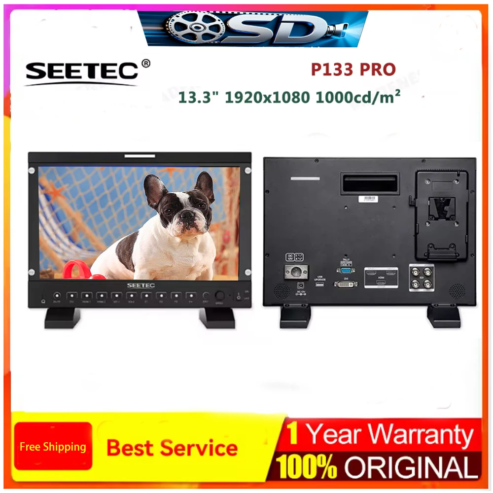 SEETEC P133 PRO 13.3 Inch Full 1920x1080 1000nit High Bright Portable 3G SDI HD Broadcast Monitor For Live Broadcast Monitor
SEETEC P133 PRO 13.3 Inch Full 1920x1080 1000nit High Bright Portable 3G SDI HD Broadcast Monitor For Live Broadcast Monitor