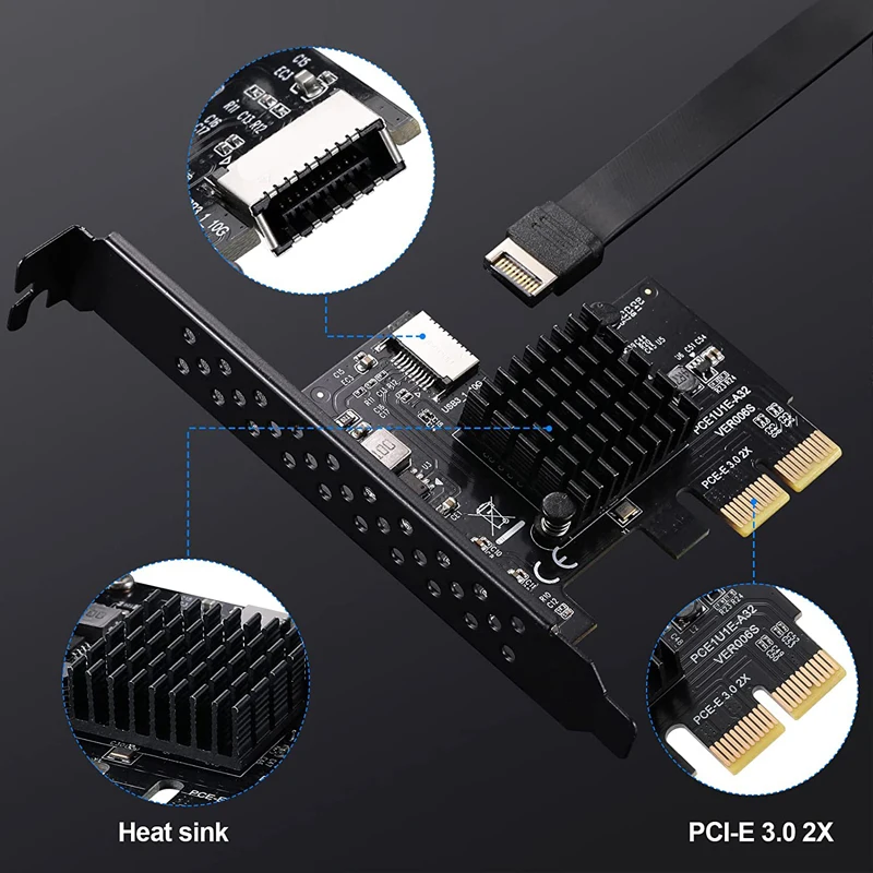 USB3.2 expansion card PCI-e4X to A port TYPE-C front ASM3142 main control GEN2 10Gbps
USB3.2 expansion card PCI-e4X to A port TYPE-C front ASM3142 main control GEN2 10Gbps