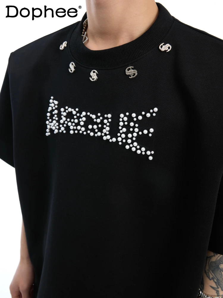 Men's 2025 Summer New Loose Crew Neck Simple Versatile T-Shirts Niche Pearl Design Tops Men's Shoulder Pads Short Sleeves Tees
Men's 2025 Summer New Loose Crew Neck Simple Versatile T-Shirts Niche Pearl Design Tops Men's Shoulder Pads Short Sleeves Tees