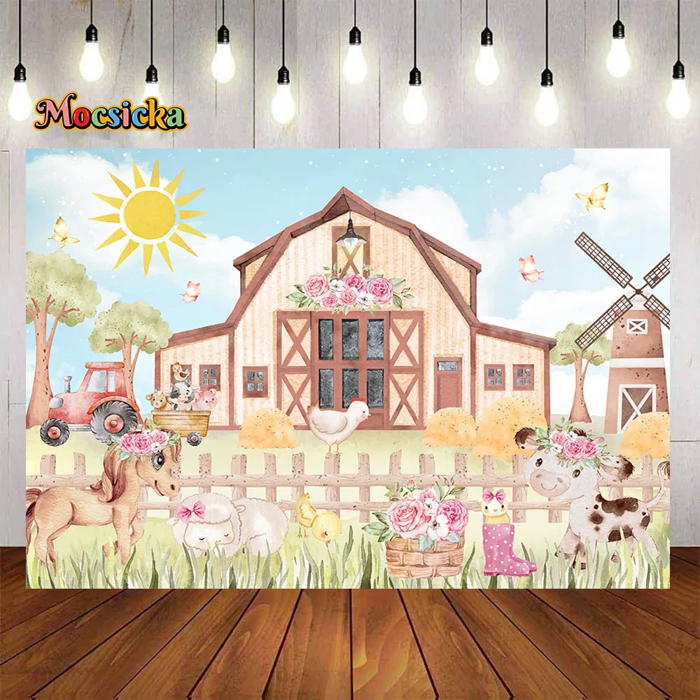 Farm Cartoon Theme Birthday Party Background Banner Red Trailer Cow Barn Backdrop Decor Kids Newborn Girl Baby Shower Photocalls
Farm Cartoon Theme Birthday Party Background Banner Red Trailer Cow Barn Backdrop Decor Kids Newborn Girl Baby Shower Photocalls