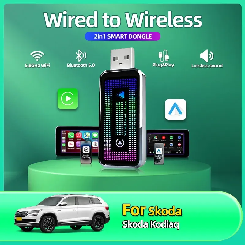 2025 New Portable Mini Wireless Carplay Converter Wired Carplay to Wireless Carplay Android Auto 2-in-1 Adapter For Skoda Kodiaq
2025 New Portable Mini Wireless Carplay Converter Wired Carplay to Wireless Carplay Android Auto 2-in-1 Adapter For Skoda Kodiaq
