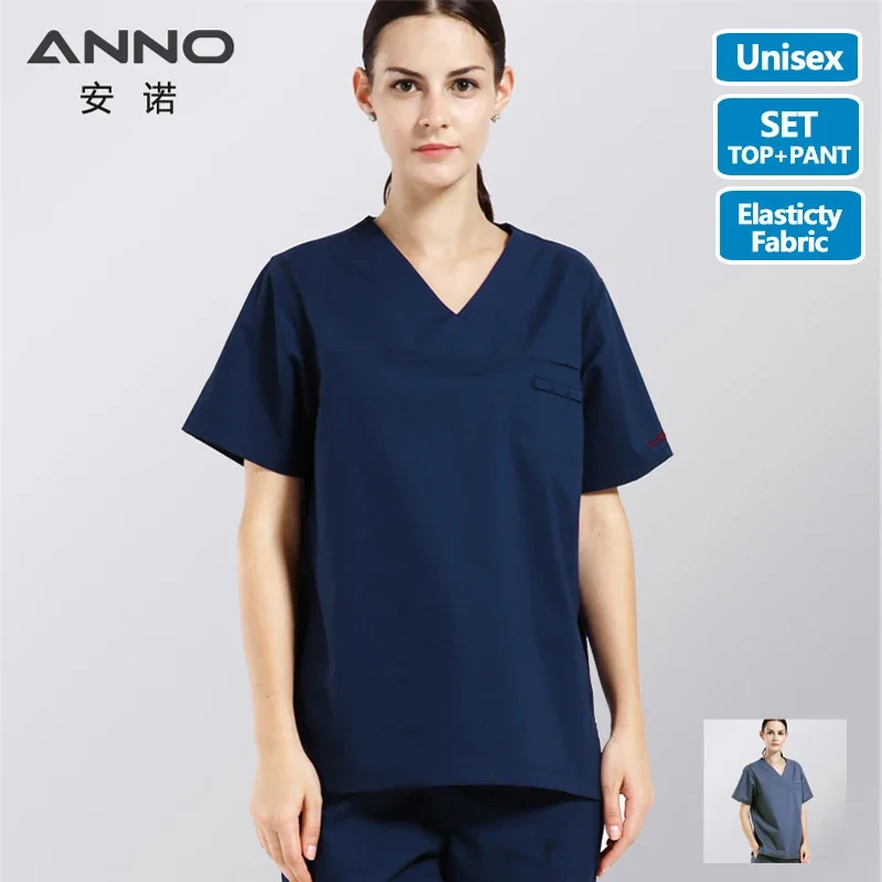 ANNO Cotton Scrubs Set Nursing Uniforms for Unisex Elastic Clothing Height Quality Nurse Uniform Hospital Staff Suit
ANNO Cotton Scrubs Set Nursing Uniforms for Unisex Elastic Clothing Height Quality Nurse Uniform Hospital Staff Suit