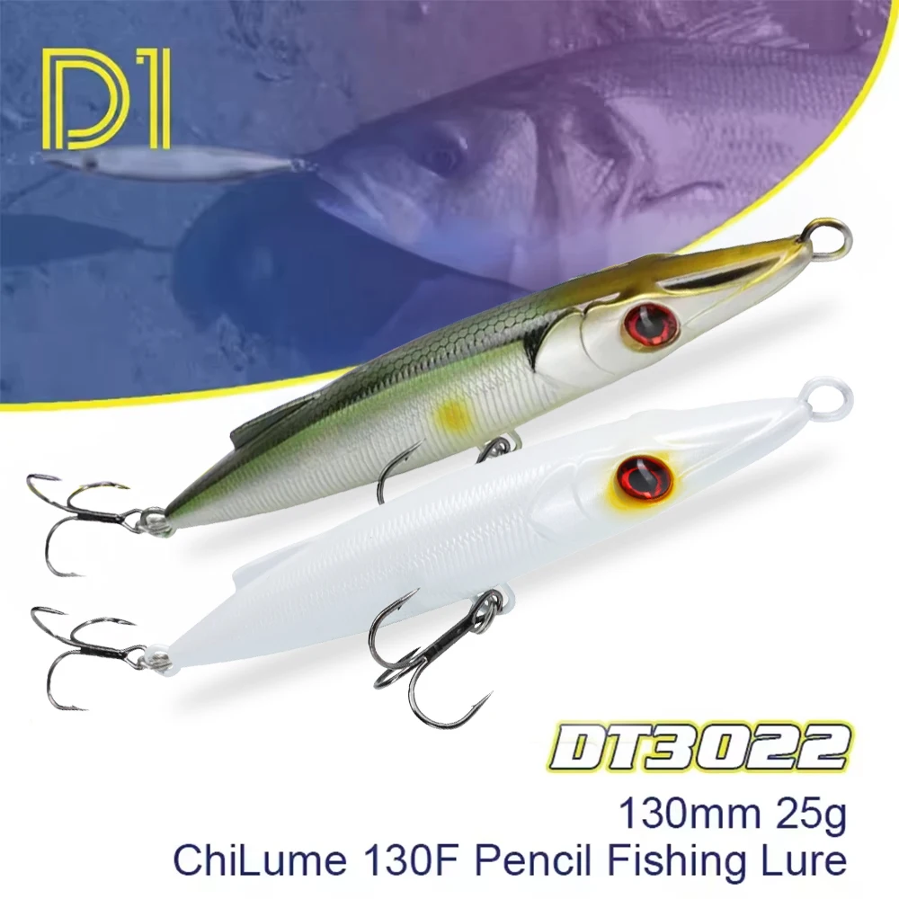 D1 Floating Pencil Fishing Lure 130mm 25g Topwater Hard Bait Wobbler For Bass Pike Saltwater Freshwater Fishing Accessories
D1 Floating Pencil Fishing Lure 130mm 25g Topwater Hard Bait Wobbler For Bass Pike Saltwater Freshwater Fishing Accessories