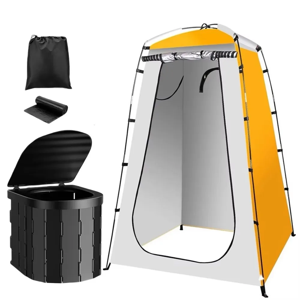 Portable Solar Shower Tent Kit W/Toilet & Water Bag - Pop up Camping Bathroom, Outdoor Privacy Shelter, Waterproof Changing Room
Portable Solar Shower Tent Kit W/Toilet & Water Bag - Pop up Camping Bathroom, Outdoor Privacy Shelter, Waterproof Changing Room
