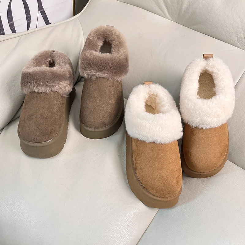 Warm Fleece Lined Rubber Thick Bottom Snow Boots for Women Flip Top Casual Slip on Shoes Korean Style Ankle Boots Winter Fashion
Warm Fleece Lined Rubber Thick Bottom Snow Boots for Women Flip Top Casual Slip on Shoes Korean Style Ankle Boots Winter Fashion