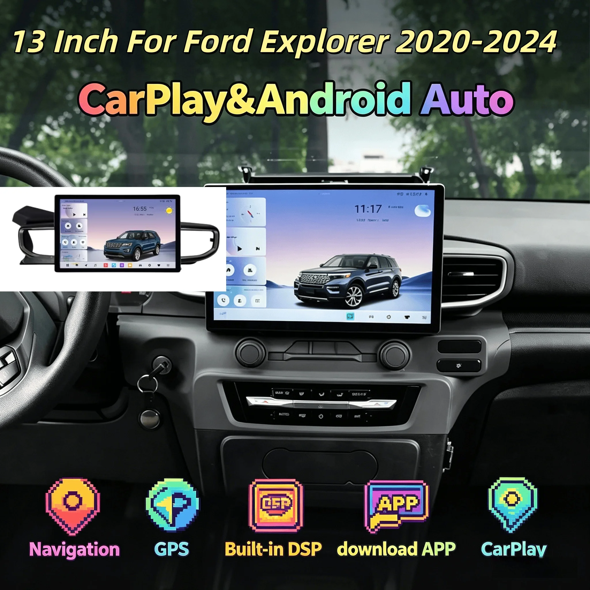 H 13" For Ford Explorer 2020-2024 Android 14 Car Multimedia Player GPS Head Unit Stereo radio CarPlay Android Auto 4G+WiFi
H 13" For Ford Explorer 2020-2024 Android 14 Car Multimedia Player GPS Head Unit Stereo radio CarPlay Android Auto 4G+WiFi