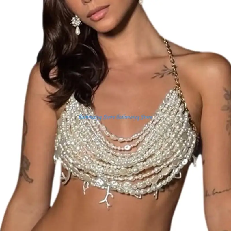 573B Layered Imitation Pearls Body Chain Beach Body Jewelry Necklace for Women
573B Layered Imitation Pearls Body Chain Beach Body Jewelry Necklace for Women