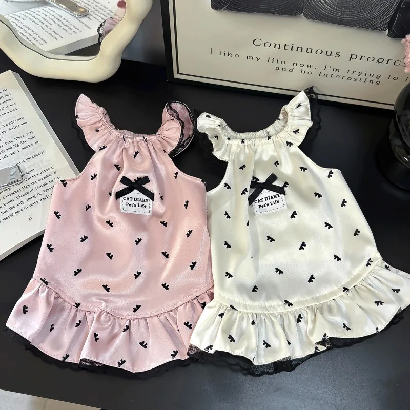 Summer Bow Pet Dresses Lace Soft Pajama For Dogs Jumpsuit Silk Homewear Pajamas For Small Dog Cat Dog Clothes Pets Clothing
Summer Bow Pet Dresses Lace Soft Pajama For Dogs Jumpsuit Silk Homewear Pajamas For Small Dog Cat Dog Clothes Pets Clothing