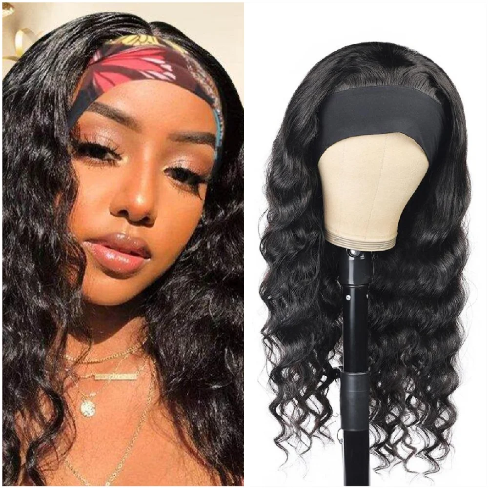 100% Real Human Hair Loose Deep Wave Machine Made 250 Density Headband Wigs 32 Inch Pre Plucked Brazilian human Hair Wigs
100% Real Human Hair Loose Deep Wave Machine Made 250 Density Headband Wigs 32 Inch Pre Plucked Brazilian human Hair Wigs