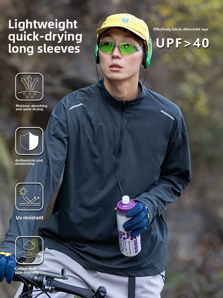 Quick Dry Half Zip Long Sleeve T Shirt Men Outdoor Sports Cycling Hiking Training Base Layer
Quick Dry Half Zip Long Sleeve T Shirt Men Outdoor Sports Cycling Hiking Training Base Layer