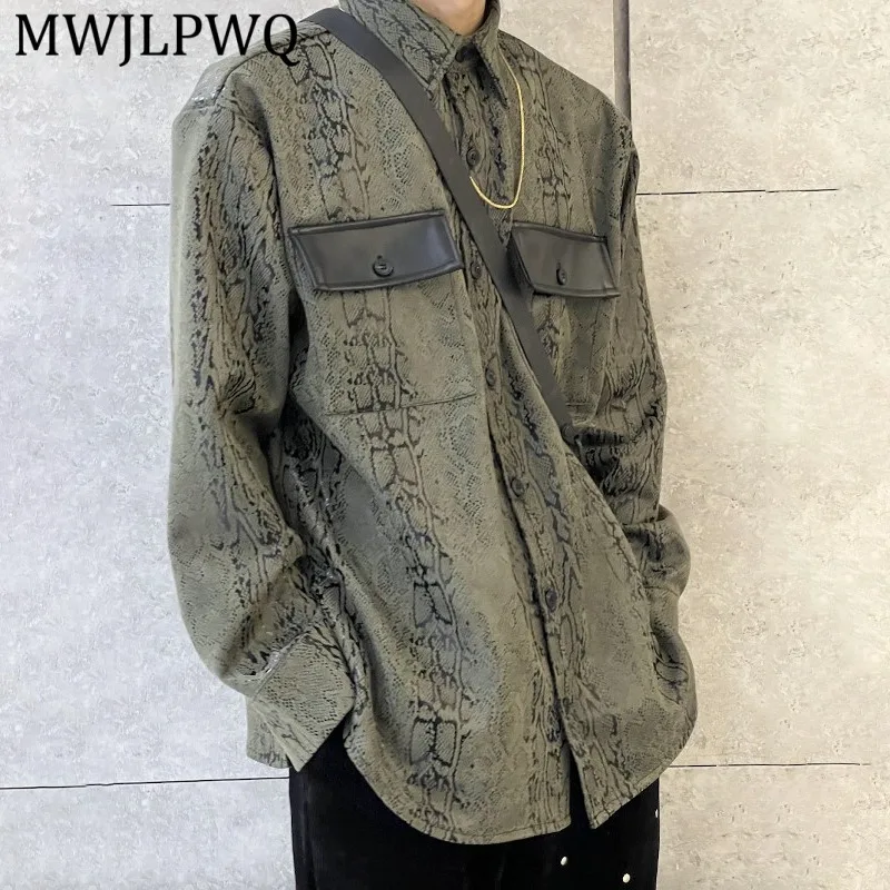MWJLPWQ American Retro Green Snake Print Long-Sleeve Shirt For Men Loose Fit Street Casual Trendy Style Tops Spring Autumn 15625
MWJLPWQ American Retro Green Snake Print Long-Sleeve Shirt For Men Loose Fit Street Casual Trendy Style Tops Spring Autumn 15625