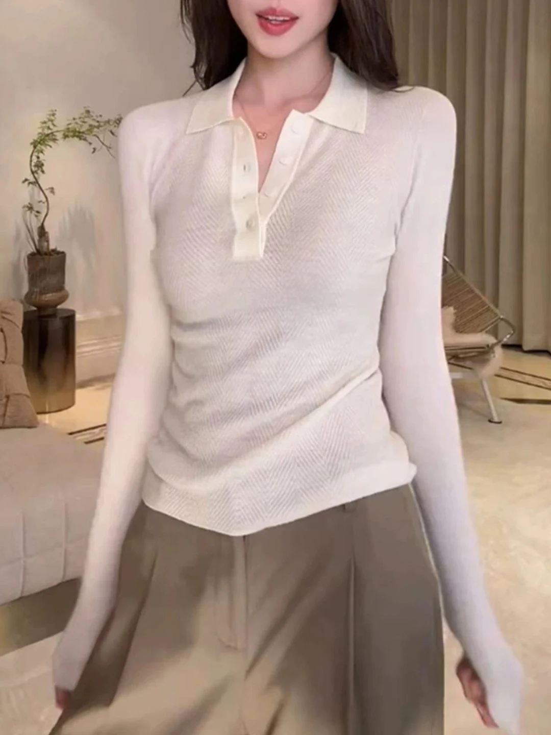 Stylish Shirt Knitted Base Layer Women's Inner Wear High-End Feel Long Sleeve Casual Fit Regular Length Pure Color
Stylish Shirt Knitted Base Layer Women's Inner Wear High-End Feel Long Sleeve Casual Fit Regular Length Pure Color