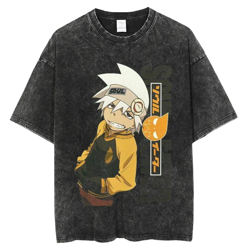 Washed Streetwear Short Sleeve Harajuku Casual Tshirt Summer Short Sleeve Tops Soul Eate Japanese Anime Graphic T Shirt
Washed Streetwear Short Sleeve Harajuku Casual Tshirt Summer Short Sleeve Tops Soul Eate Japanese Anime Graphic T Shirt