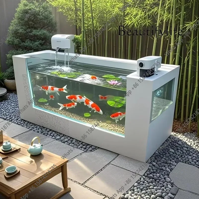 X36 Garden Rock Slab Fish Pond Thickened Glass Landscape Fish Tank Balcony Fish Raising Turtle Courtyard Ecological Tank
X36 Garden Rock Slab Fish Pond Thickened Glass Landscape Fish Tank Balcony Fish Raising Turtle Courtyard Ecological Tank