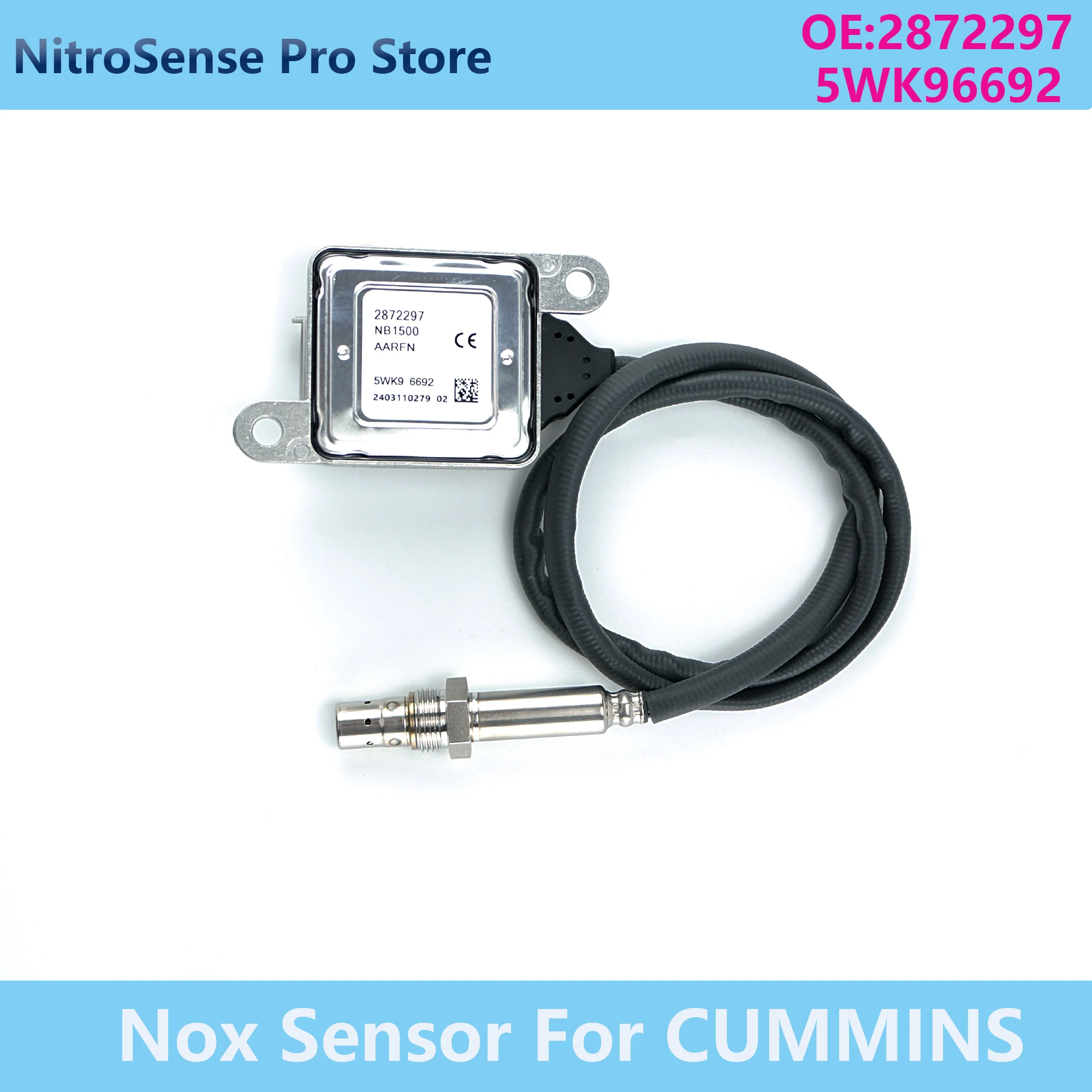 Nox Sensor 5WK9 6692 2872297 5WK96692 Nitrogen Oxide Sensor for Cummins ISB ISX Blue Bird Freightliner 11-15
Nox Sensor 5WK9 6692 2872297 5WK96692 Nitrogen Oxide Sensor for Cummins ISB ISX Blue Bird Freightliner 11-15