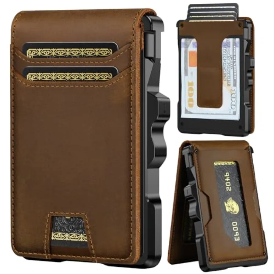 Genuine Leather Wallet for Men: Slim RFID Minimalist Wallets with Money Clip - Smart Pop Up Credit Card Holder for Front Pocket
Genuine Leather Wallet for Men: Slim RFID Minimalist Wallets with Money Clip - Smart Pop Up Credit Card Holder for Front Pocket