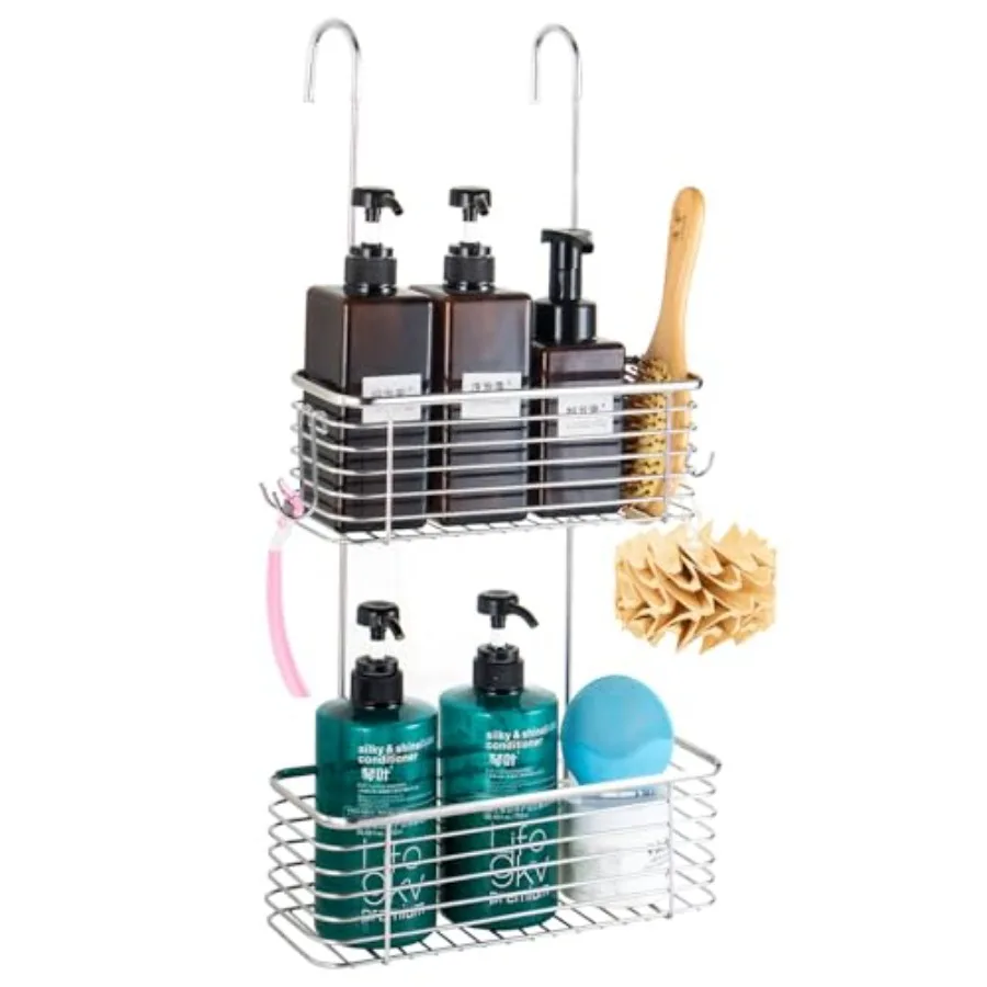 Stainless steel shower rack shower room hanging bathroom organizer storage rack installed on the hanging bar or door can store
Stainless steel shower rack shower room hanging bathroom organizer storage rack installed on the hanging bar or door can store